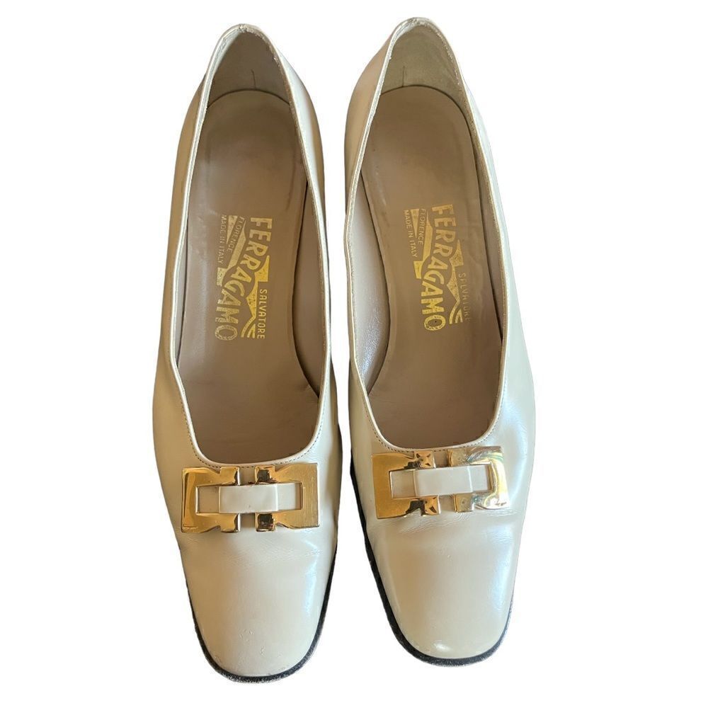 Salvatore Ferragamo chunky heels. 